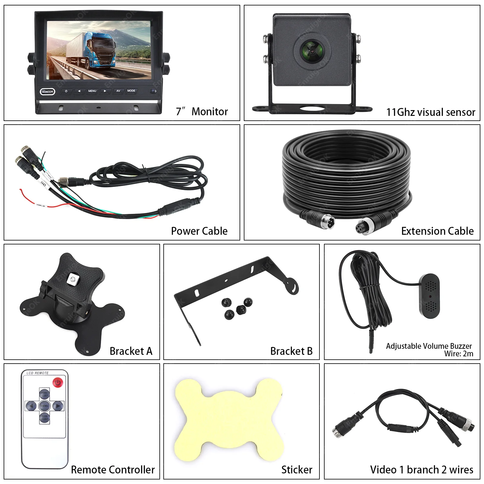 EnruigeOK Millimeter wave reversing radar rear view camera - illustrated product details