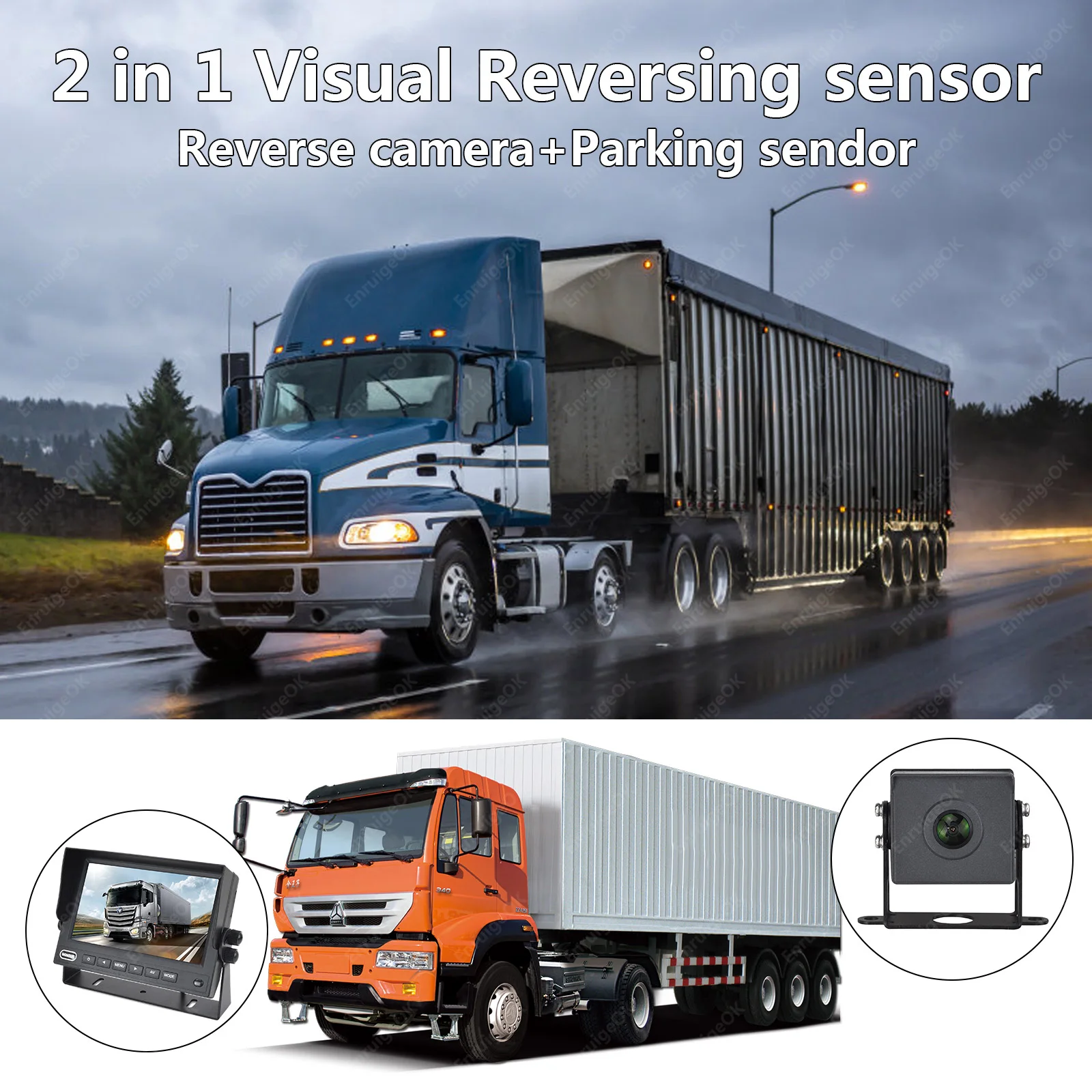 EnruigeOK Millimeter wave reversing radar rear view camera - illustrated product details