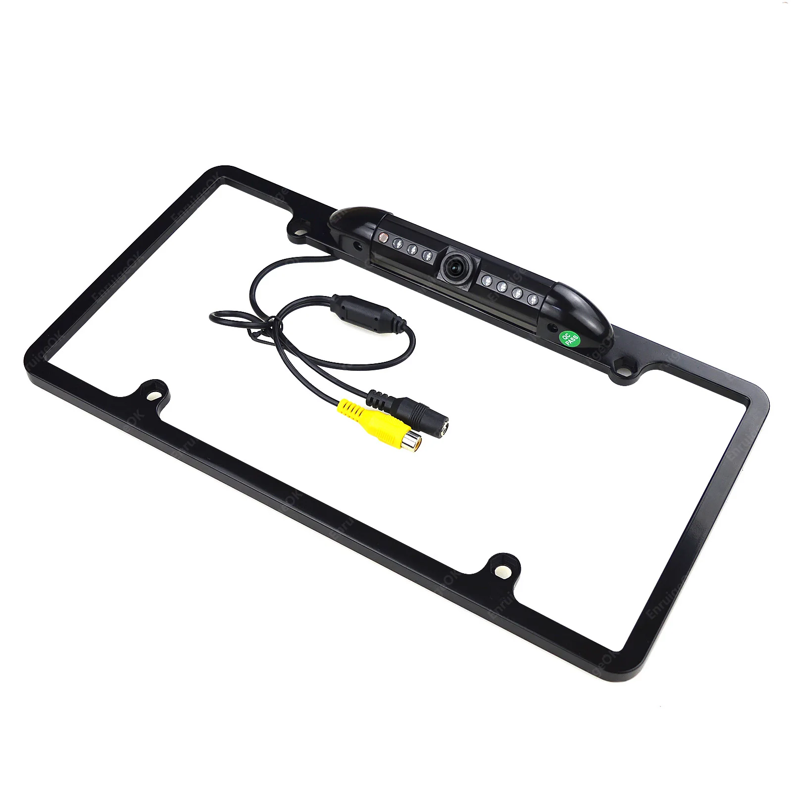 EnruigeOK American Car License Plate Frame Camera (Black) - illustrated product details