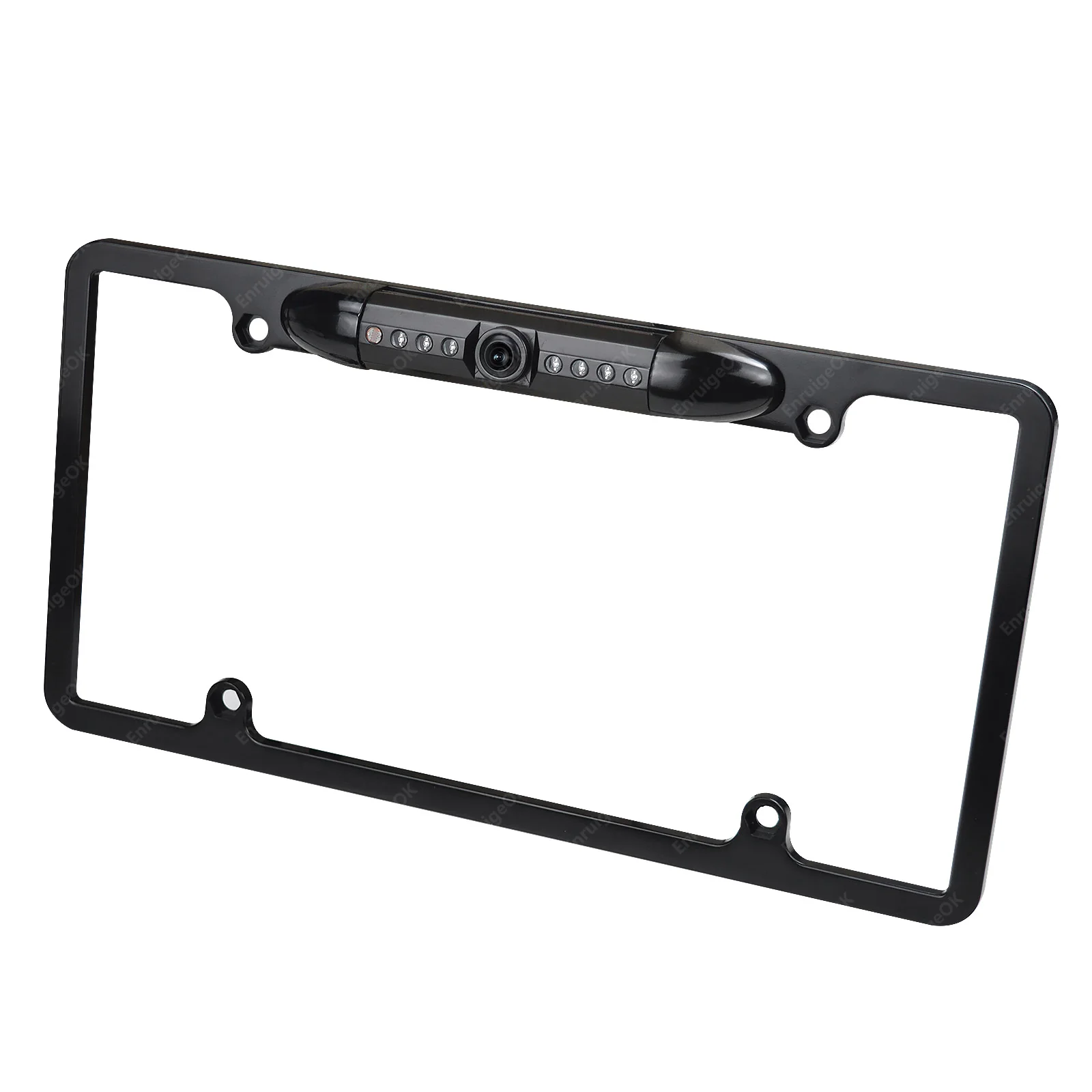 EnruigeOK American Car License Plate Frame Camera (Black) - illustrated product details